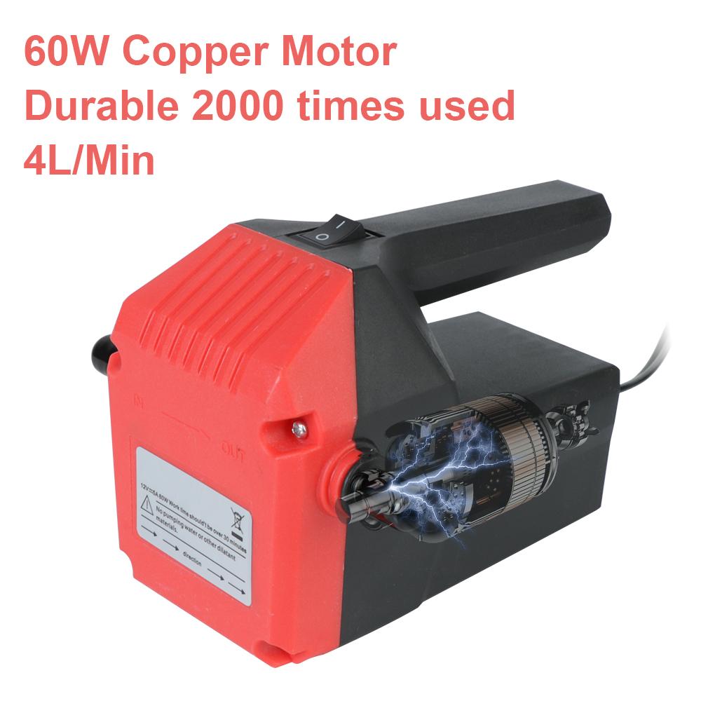 Всасывающий насос для перекачки топлива + Мини-масляный насос для двигателя автомобиля Электрический экстрактор масла Дизельной жидкости Поддон 12В 24В Промывка Замена