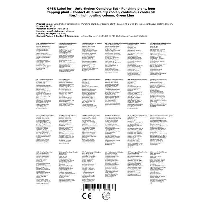 Système de tirage à bière sous comptoir Contact 40 Green Line 50l/h deux lignes avec colonne
