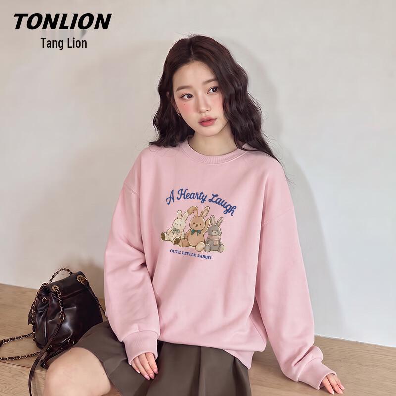 Женская свободная толстовка TonLion с принтом кролика