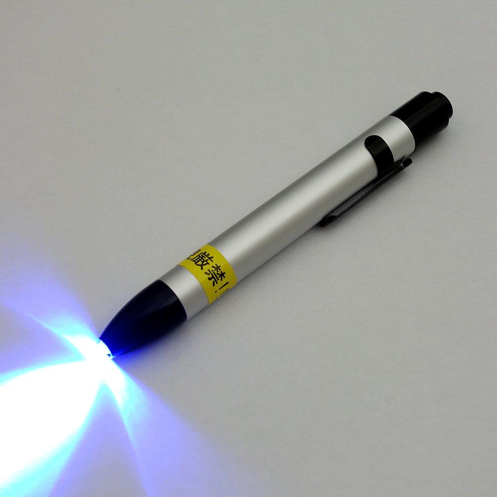 Kontec 375nm Single Lamp Blacklight Pen Type Black UV-LED (Ultraviolet LED) PW-UV141P-01 Silver,