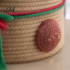 Sturdy Woven Container for Living Room Cute Reindeer Cotton Rope Storage Box, Large Capacity Soft Animal Basket Nursery Fabric Basket, Decorative