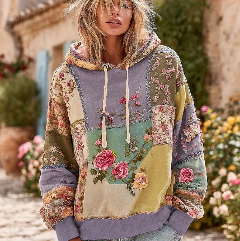 Ретро-худи с принтом и шнуровкой, Осень-Зима 2025