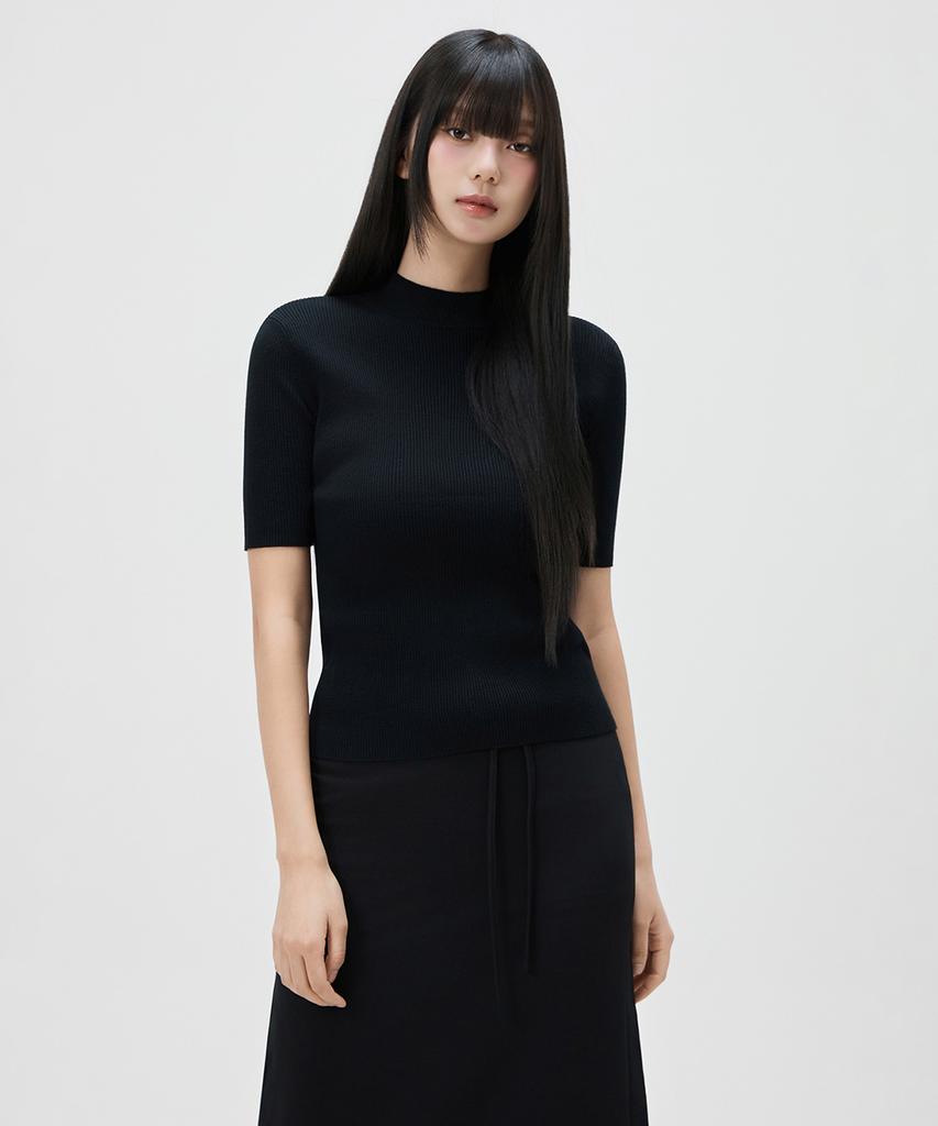 MIXXO Базовый пуловер с воротником-стойкой и короткими рукавами Re Kaft30T_Miwkag40Qt