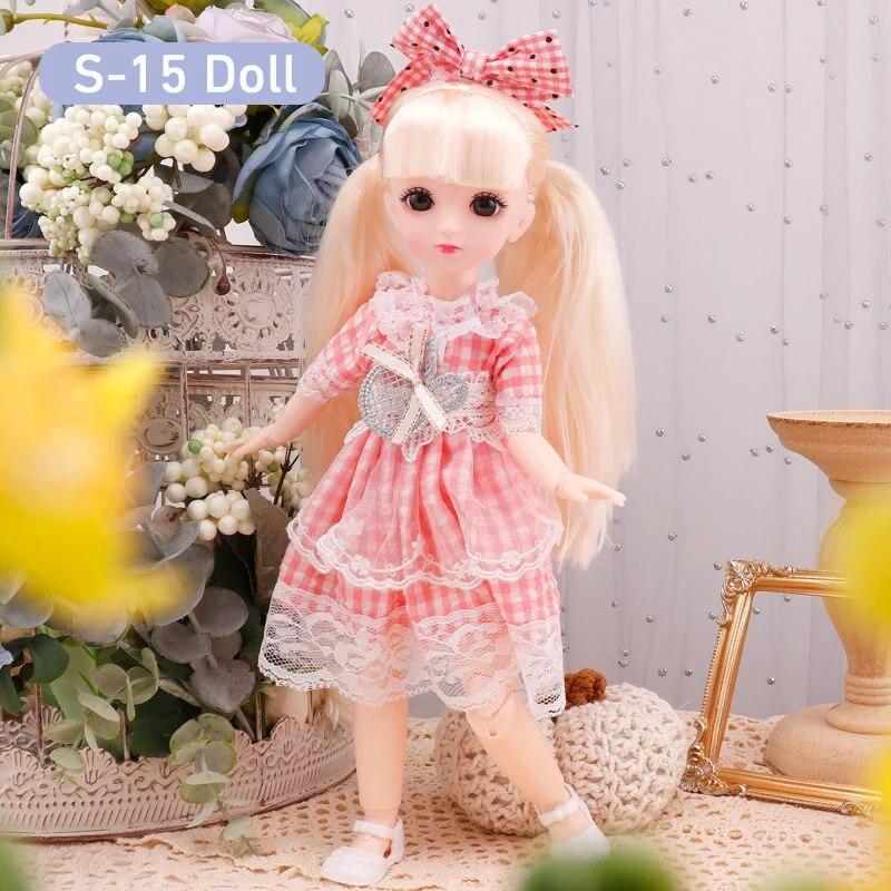 Кукла BJD для девочек, 30 см, аниме-кукла, 23 шарнира, подвижное тело с юбкой, шляпа, головной убор, игрушка «сделай сам»