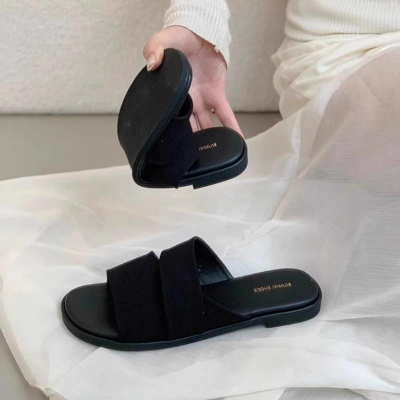 Модные Горячие Продажи 2025 Женские Плоские Сандалии Шлепанцы С Открытым Носком Мюли с Мягкой Стелькой для Лета Пляжа