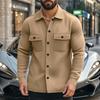 Mens Casual Slim Fit Vintage Solid Color Turn Down Collar Spring Autumn Jacket