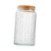 1000ml with Wood Lid Cereal Canister Glass Storage Pantry Jar for Candy Nuts Rice