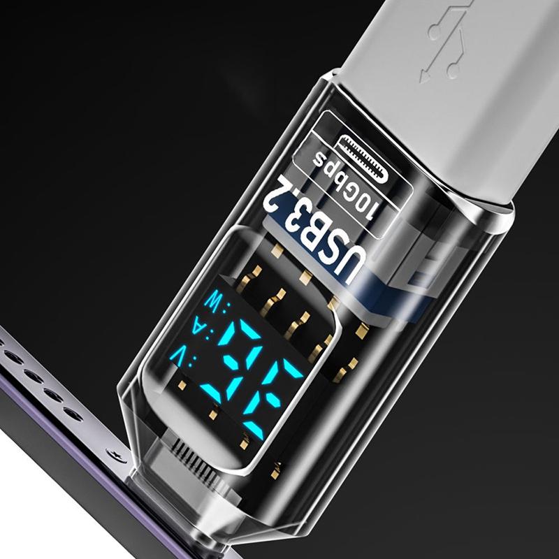 36 Вт 3A Qc зарядный адаптер с цифровым дисплеем напряжение ток измерители мощности Usb 3.2 10 Гбит/с Otg Usb A Male To C Pd 60 Вт зарядное устройство