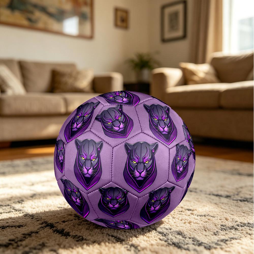 1PC Panther Purple Soccer Ball Size 5 Football Machine Sewn Indoor/Outdoor Universal Football Surprise Collection n130