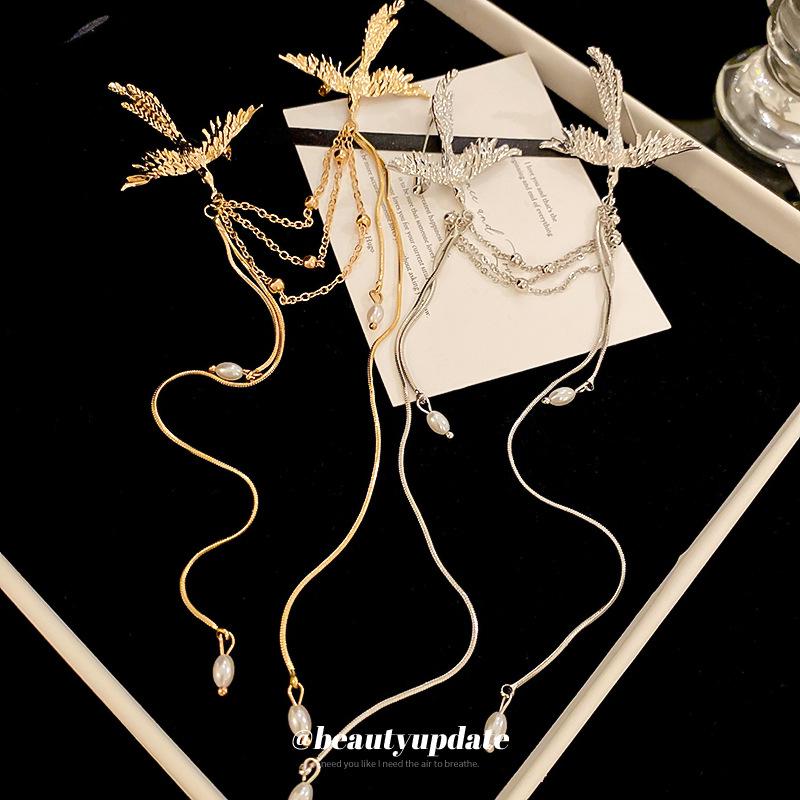 Phoenix Pearl Tassel Brooch: Elegant Chinese-Inspired Fashion Accessory