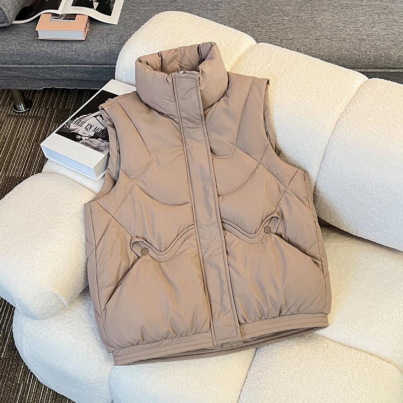Осень и зима новая женская легкая безрукавка жилет утолщенный теплый спортивный и повседневный свободный легкий жакет