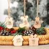 24 Number Label Christmas Advent Calendar Wooden Pendant Countdown Hanging Tags DIY Gift Bags Decor Biscuit Package