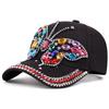 Adjustable Baseball Cap Butterfly Diamond Sun Protection Cap Versatile Denim Cap  Unisex