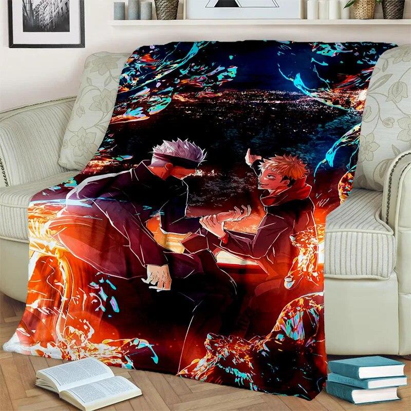 Jujutsu Kaisen Anime Itadori Yuji Blanket,Soft Throw Blanket for Home Bedroom Bed Sofa Picnic Travel Office Cover Blanket Kids