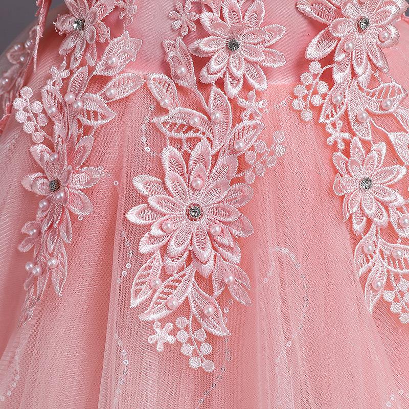 Платье для девочки-цветочницы на свадьбу, детское, из тюля, длинное платье принцессы, платья для танцев для папы и дочери, кружевные вышитые платья для девочек