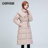 Women's Plus Size Solid Colour Cotton Coat Winter Knee-length Thickened Cotton Jacket Hooded Long Jacket
