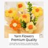 Finished Crochet Flowers Bouquet Cream Puffs Flower Handmade Artificial Flowers Decor Knitted Flower Bouquet