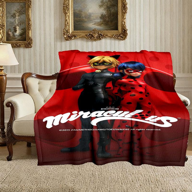 [1pc Ladybug Blanket] All-Season Blanket - Cozy Blanket for Sofa Couch Home Decoration, Digital Printed Nap Blanket