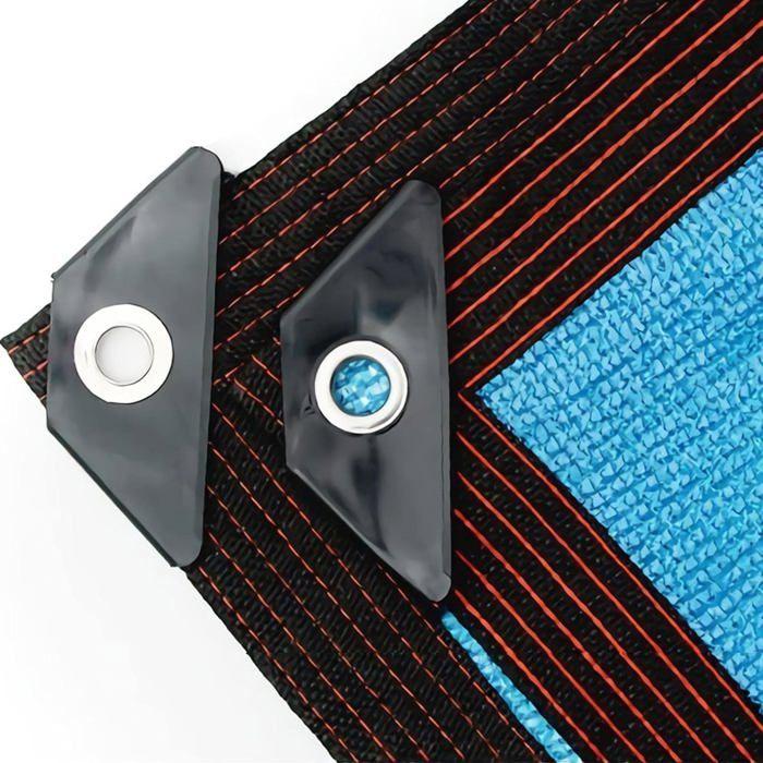 Filet d'ombrage 2x3 m bleu HDPE 90-95% avec œillets - coupe-vent anti-UV quatre saisons