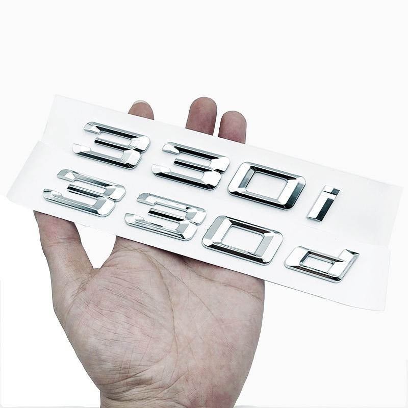 3D ABS Chrome Black Logo 330i 330d Emblem Letters Sticker Car Trunk Badge For E46 E90 E91 E92 G20 E30 F30 Car Accessories