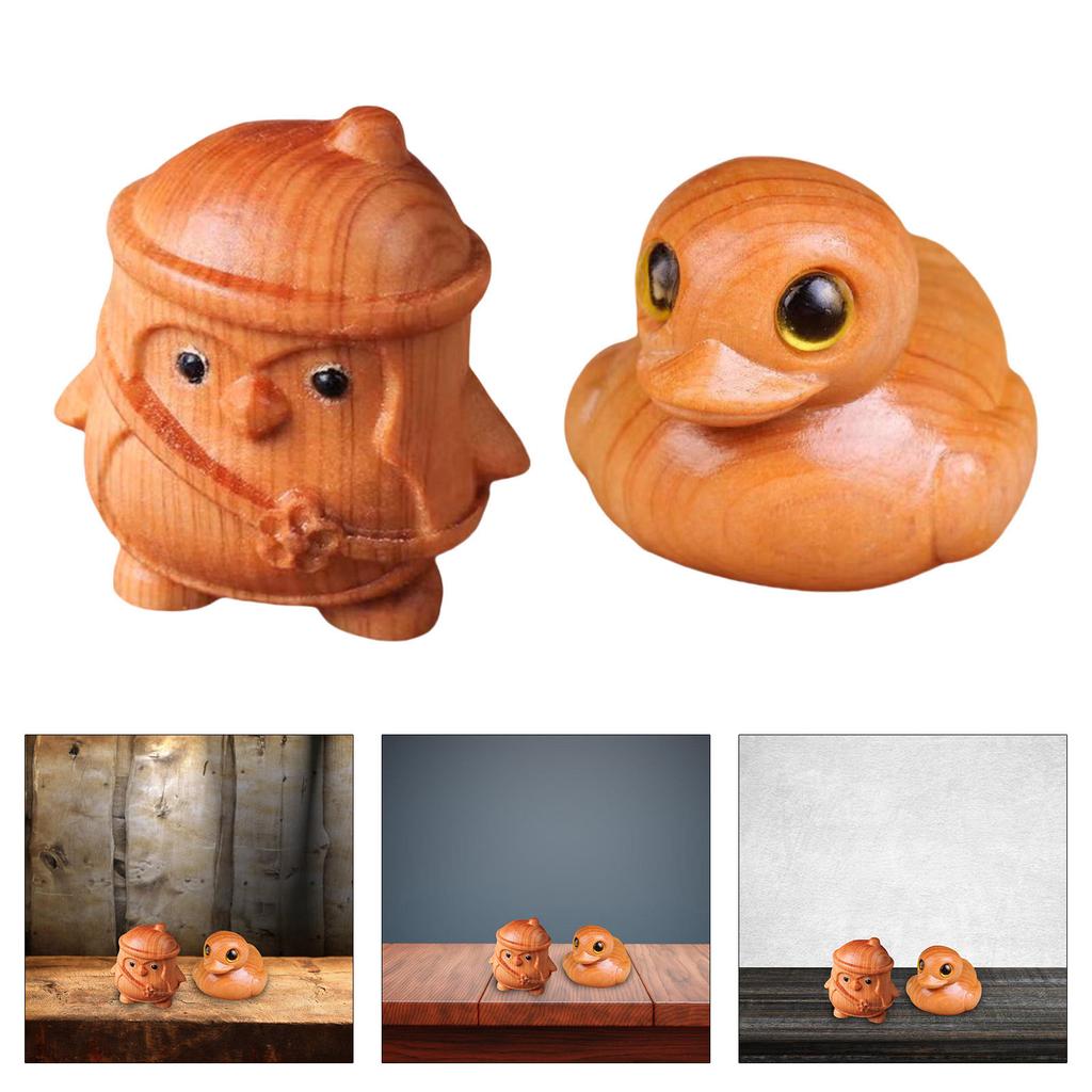 Деревянная статуэтка утки Деревянная статуэтка утки Статуэтки животных Украшение стола для украшения дома Наполнители для рождественских чулок