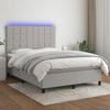 VidaXL Slatted Bed Base with Mattress and LED, Upholstered Bed, Double Bed, Adult Bed for Interior Bedroom, 3134877