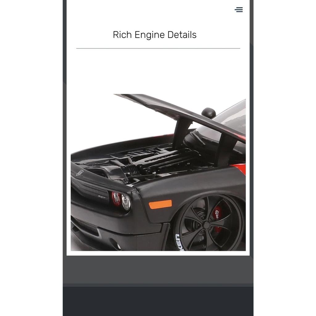 1/24 2008 Dodge Challenger Alloy Miniature Car Diecast Metal Scale Car Model Static Collection Childrens Toy Vehicle Gift