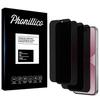 Black Anti-Spy Film - Phonillico® - iPhone 16 - Pack of 4 - Tempered Glass - Scratch Resistant