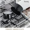 Nonstick Saucepan with Glass Lid 1/2/3QT Small Sacuce Pan Soup Milk Pot Non-Toxic Ceramic Saucepans Easy Clean Cookware Black
