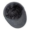 New Style Unisex Warm Winter Hat Brim Fur Lined Beanie Hat Sports Label Thicken Winter Hats For Men Women Outdoor Knitted Hat