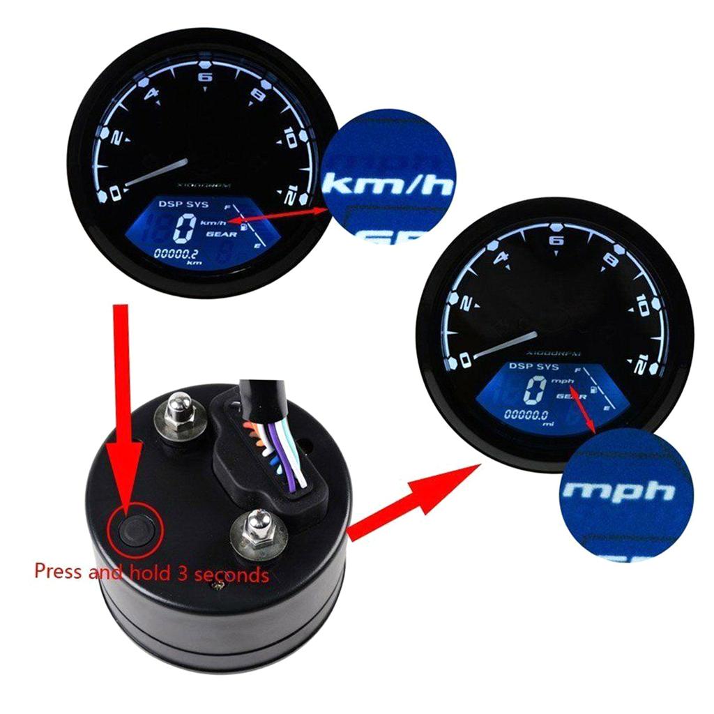 12000 об/мин, 6 передач, универсальный мотоцикл, ЖК-цифровой спидометр, одометр 199 км/ч