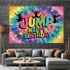 2D Colorful Tie Dye Jump Backdrop for Kids Trampoline Birthday Photo Booth Background