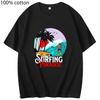 Футболка Surfing Paradise Мультяшные футболки для уличной одежды 100% хлопок Футболки ga_Комикс Повседневный летний топ с коротким рукавом