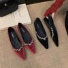 Fashion Flat Shoes for Women Spring Autumn 2025 Diamond Pointed Shallow Loafers Women Luxury Shoes Ladies Zapatillas Mujer