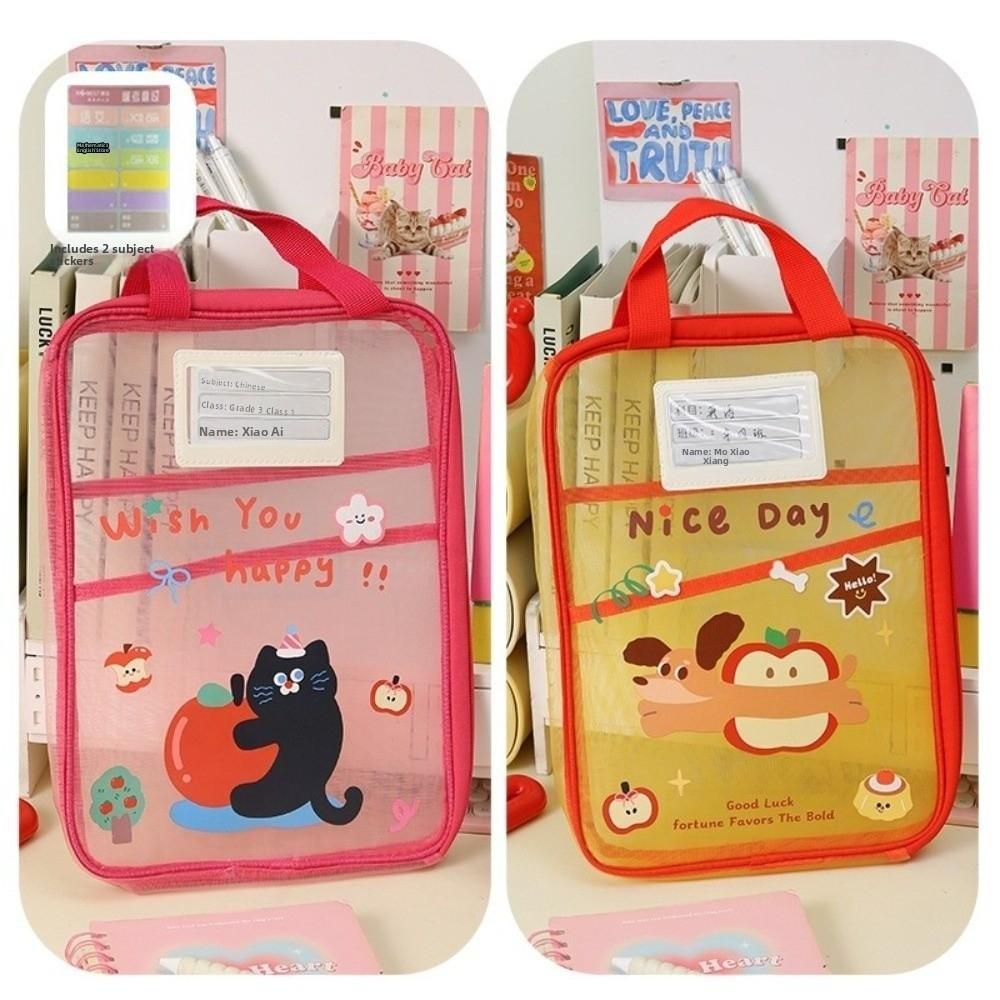 Large Capacity A4 Stationery Storage Bag Transparent Stationary Bags Organizer Folders Student Use