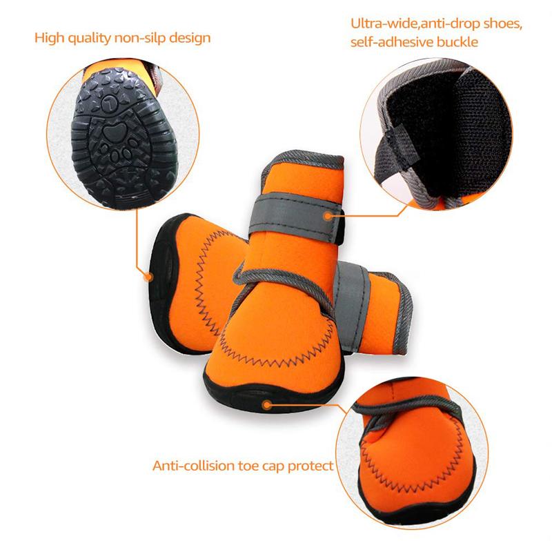 Большая обувь для собак Зимняя обувь для домашних щенков Дождь Снег Водонепроницаемые ботинки Противоскользящая обувь для маленьких и больших собак Товары для питомцев