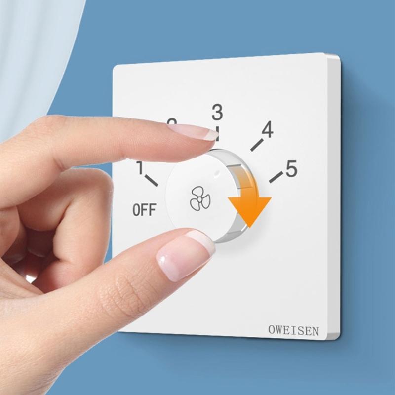 Adjustable Ceiling Fan Speed Control Switch Wall Button Dimmer Switch Electronics Mechanical Rotary-On/Off Switch 220V