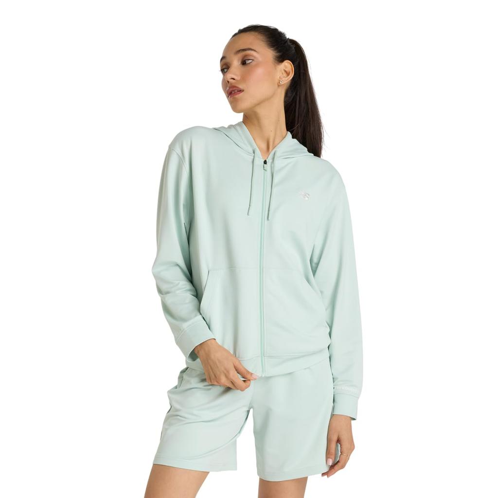 Light French Terry Full Zip Jacket CYS L [New Balance] Women's (AWJ51504) (Clay Ash)