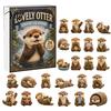 Creative Gift for Friends Otters Advent Calendars 2026, 24 Days 2D Flat Acrylic Ornaments Christmas Winter Holiday Collectibles Countdown Calendar,