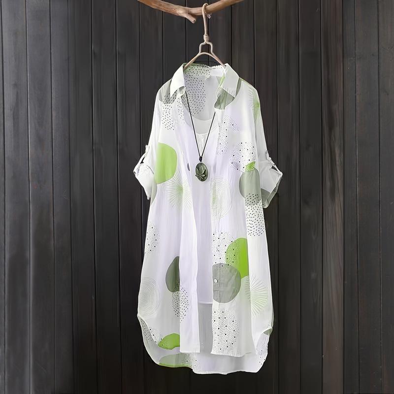 Женский летний солнцезащитный кардиган с длинными рукавами и принтом - легкая и свободная куртка