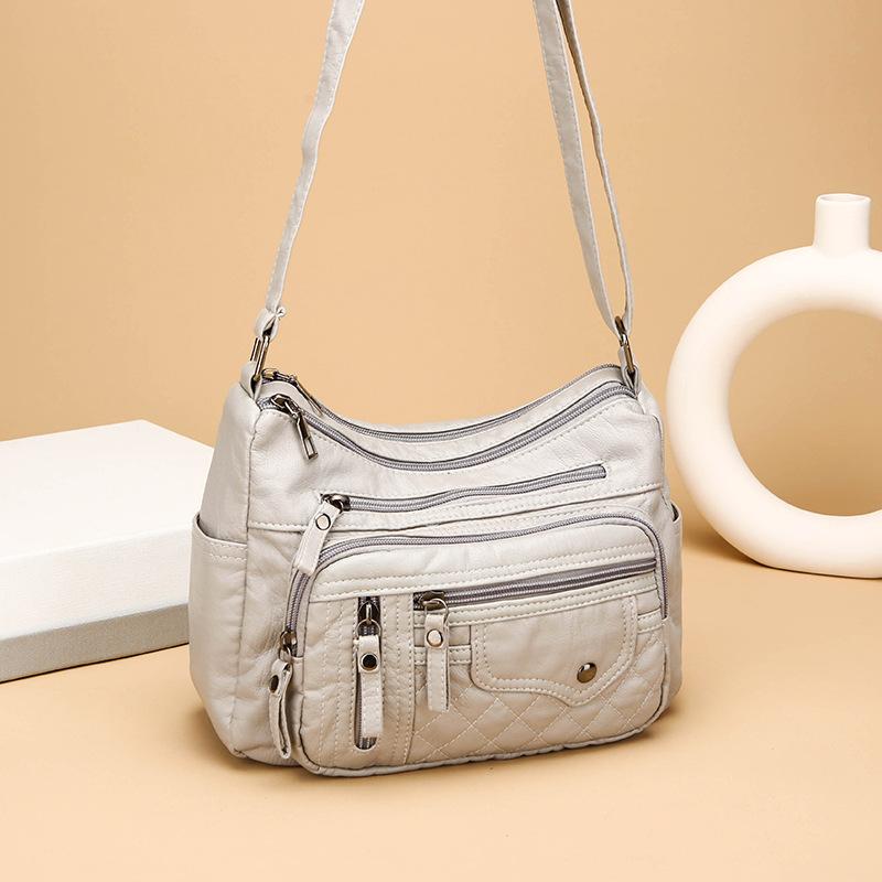 Модная сумка через плечо на молнии из искусственной кожи с несколькими карманами на плечо