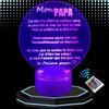 Lampe De Chevet 3D LED Cadeau Père Papa, Veilleuse Changement De Couleurs, Lampe Tactile Bureau Et Chambre , Noël Anniversaire Fete
