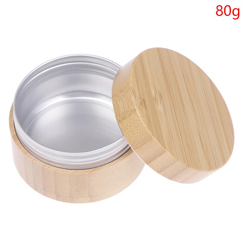 Баночка для крема из бамбука, маска для дизайна ногтей, многоразовый пустой контейнер для косметики, коробка для хранения бутылочек 10/15/30/50/60/80/100 г