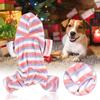 Домашний питомец Собака Кошка Коралловый флис Милая одежда Ночная одежда Сохраняет тепло Дизайн с капюшоном для осени и зимы Полосатый узор