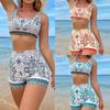 Womens Printed High Waist Swimwear Swimsuit Bathing Suit Two Pieces Beachwear Bikini