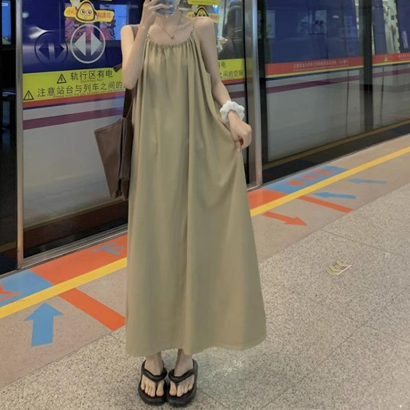 Женское платье без рукавов с бретелью через шею, летнее, темпераментное, длинное платье для пожилых людей с завязками Sensen