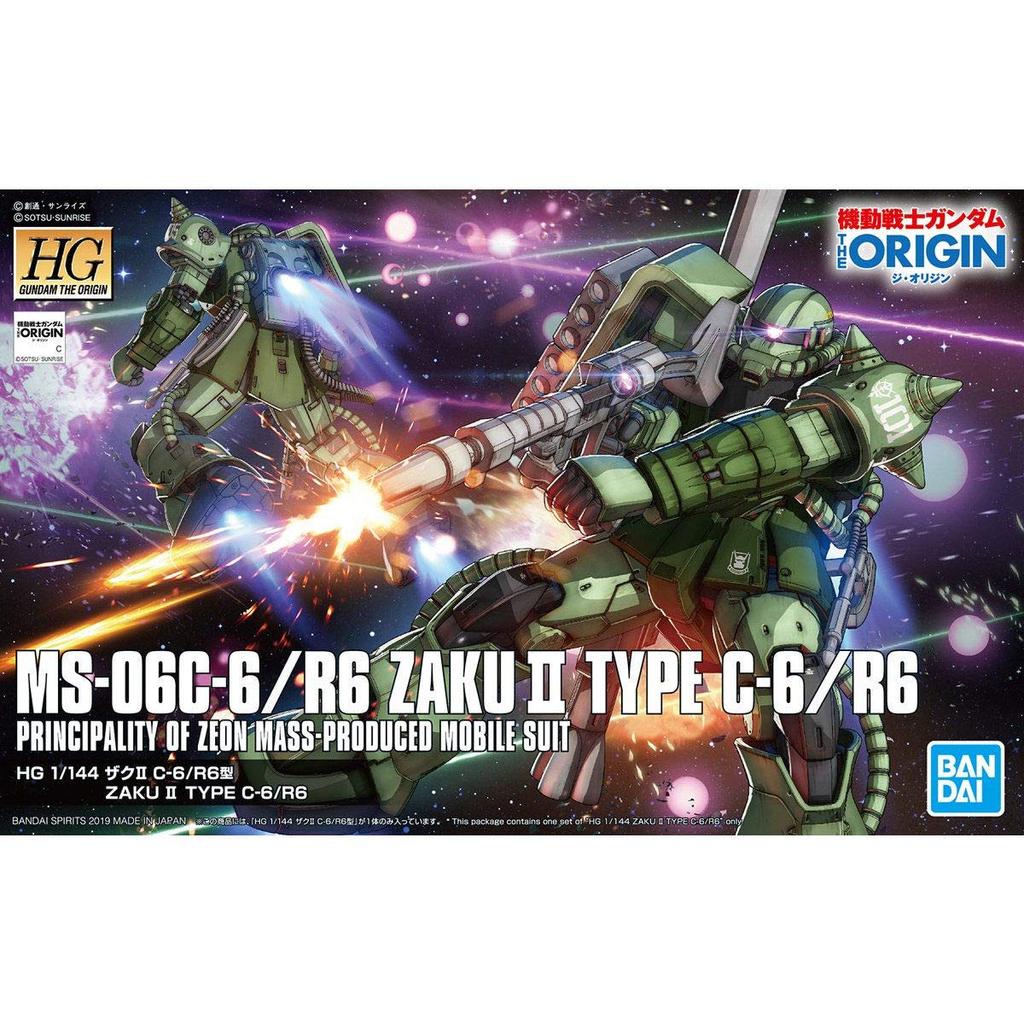 BANDAI SPIRITS HG Мобильный костюм Гандам THE ORIGIN Zaku II тип масштабная пластиковая модель C-6/R6 1/144 с цветовой кодировкой