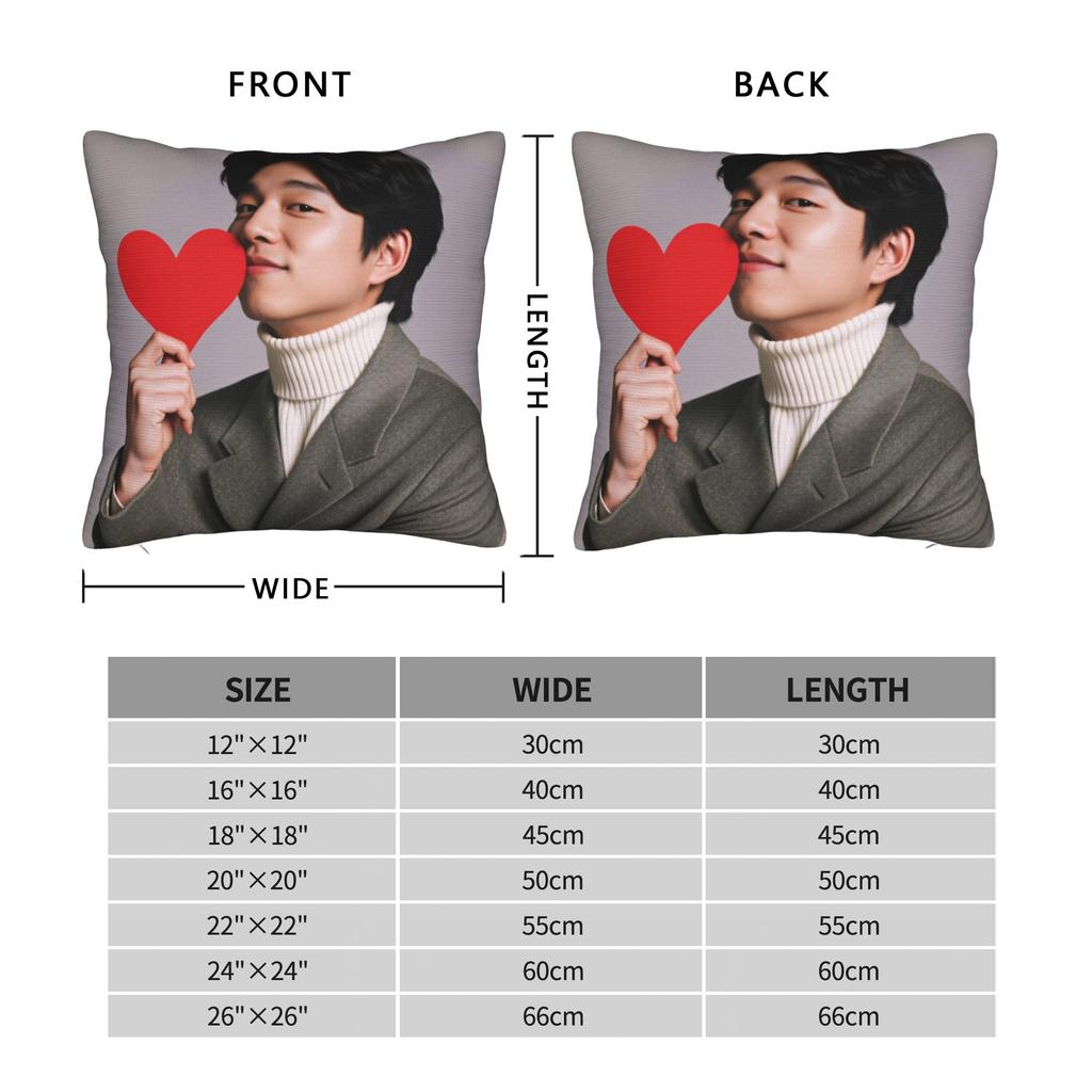 Gong Yoo Pillow Case Soft Pillow Cover For Chair Sofa Home Decor Cute Funny Cushion Cover