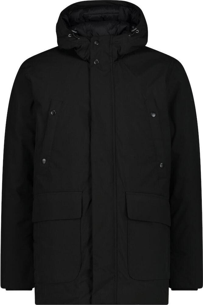 Куртка CMP Long мужская с утеплителем из переработанного сырья Sorona и фиксированным капюшоном (34K0157) nero