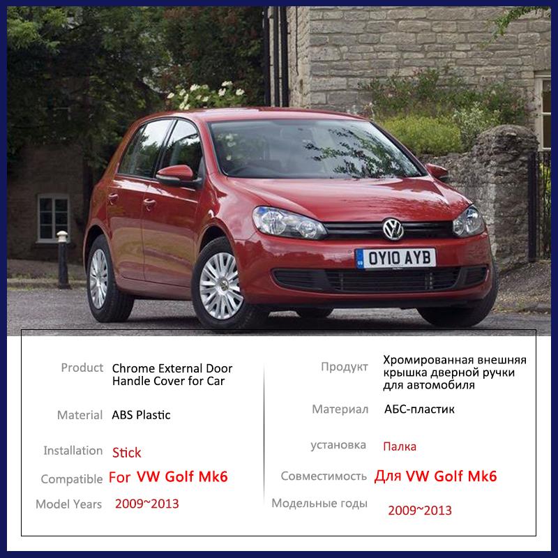 Подходит для Volkswagen VW Golf Mk6 5K 2009 2010 2011 2012 2013 Глянцевая черная накладка на ручку двери Защитная наклейка Отделка Автомобильные аксессуары